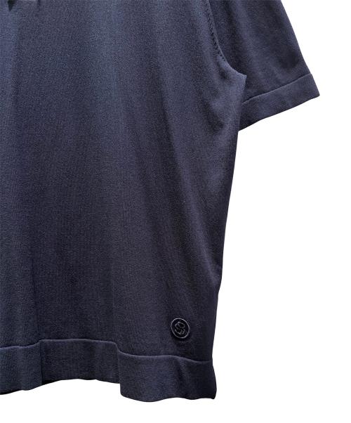 BOSS（ボス）BOSS (ボス) レギュラーフィットポロシャツ/イタリアンシルケットコットン ネイビー サイズ:Ｌの古着・服飾アイテム