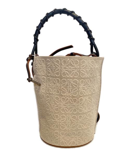 LOEWE（ロエベ）LOEWE (ロエベ) ゲートバケットバッグ ショルダーバッグ アナグラム ベージュ×ブラックの古着・服飾アイテム