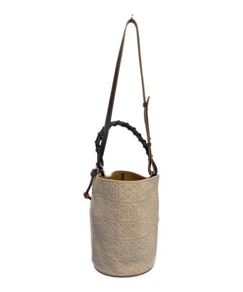LOEWE（ロエベ）LOEWE (ロエベ) ゲートバケットバッグ ショルダーバッグ アナグラム ベージュ×ブラックの古着・服飾アイテム