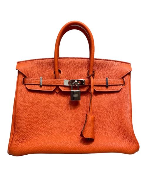 HERMES（エルメス）HERMES (エルメス) バーキン25/シルバー金具/トリヨンクレマンス/オレンジポピー/T刻印2015年 オレンジポピー サイズ:25の古着・服飾アイテム