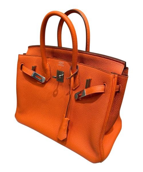 HERMES（エルメス）HERMES (エルメス) バーキン25/シルバー金具/トリヨンクレマンス/オレンジポピー/T刻印2015年 オレンジポピー サイズ:25の古着・服飾アイテム
