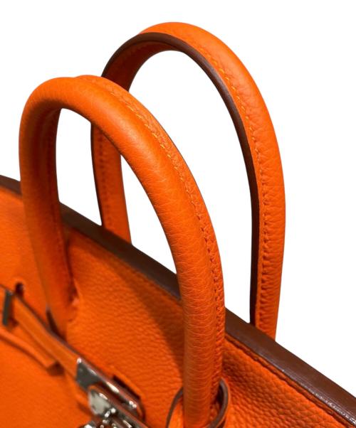 HERMES（エルメス）HERMES (エルメス) バーキン25/シルバー金具/トリヨンクレマンス/オレンジポピー/T刻印2015年 オレンジポピー サイズ:25の古着・服飾アイテム