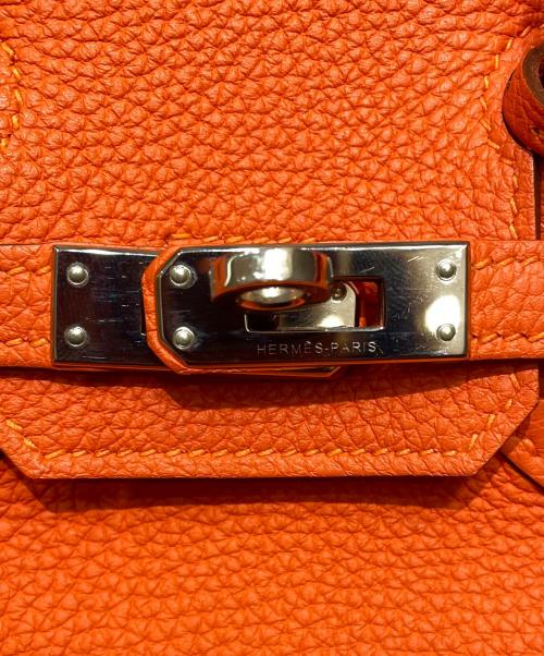 HERMES（エルメス）HERMES (エルメス) バーキン25/シルバー金具/トリヨンクレマンス/オレンジポピー/T刻印2015年 オレンジポピー サイズ:25の古着・服飾アイテム