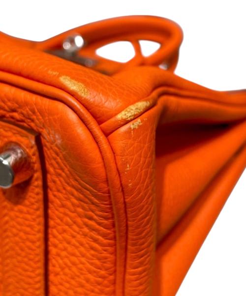 HERMES（エルメス）HERMES (エルメス) バーキン25/シルバー金具/トリヨンクレマンス/オレンジポピー/T刻印2015年 オレンジポピー サイズ:25の古着・服飾アイテム