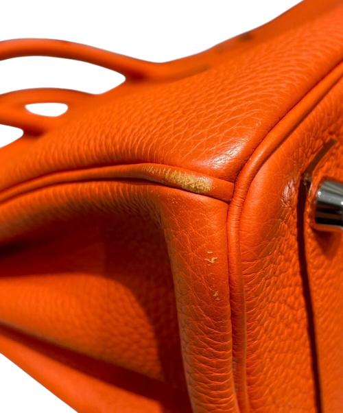 HERMES（エルメス）HERMES (エルメス) バーキン25/シルバー金具/トリヨンクレマンス/オレンジポピー/T刻印2015年 オレンジポピー サイズ:25の古着・服飾アイテム