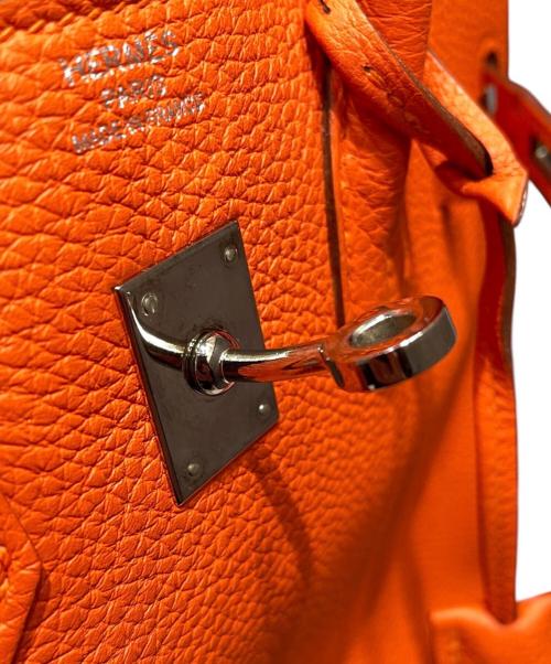 HERMES（エルメス）HERMES (エルメス) バーキン25/シルバー金具/トリヨンクレマンス/オレンジポピー/T刻印2015年 オレンジポピー サイズ:25の古着・服飾アイテム