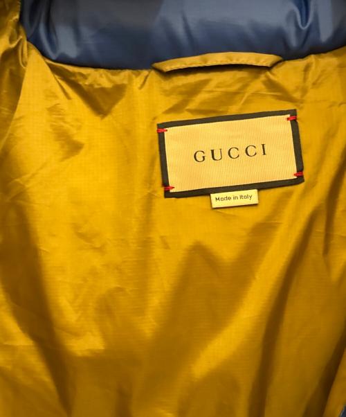 GUCCI（グッチ）GUCCI (グッチ) フード付ダウンジャケット ブルー サイズ:52の古着・服飾アイテム