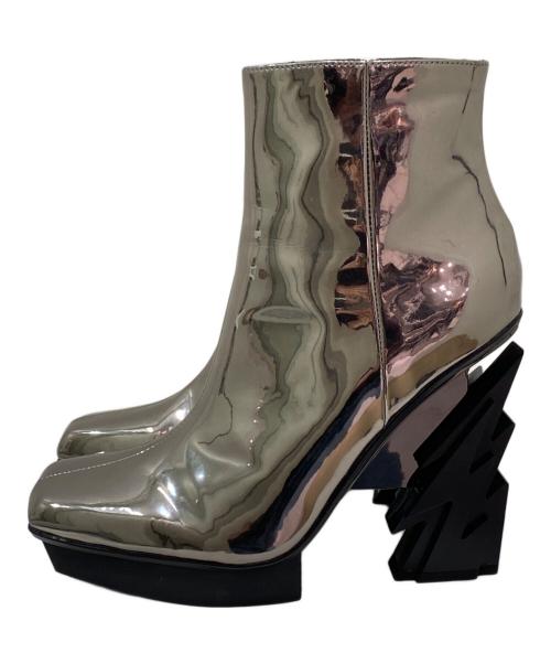 UNITED NUDE（ユナイテッドヌード）UNITED NUDE (ユナイテッドヌード) GLAM SQUARE BOOT シルバー サイズ:40の古着・服飾アイテム