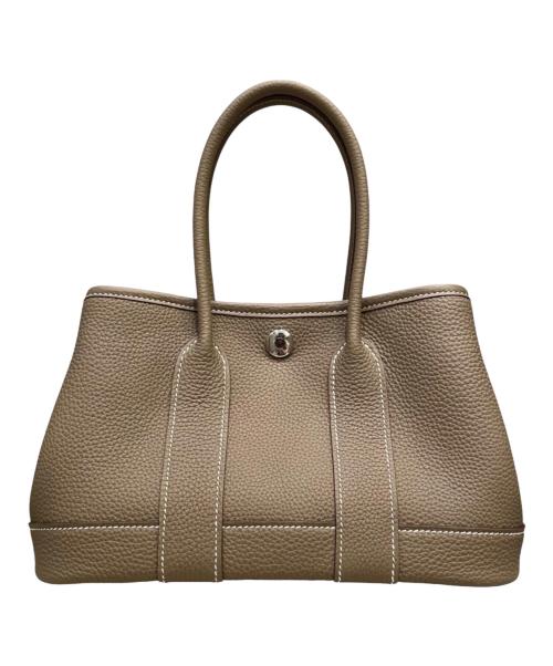 HERMES（エルメス）HERMES (エルメス) Neo Garden/ネオガーデンパーティ 23/シルバー金具/トゴ/エトゥープ エトゥープ×シルバー金具 サイズ:23の古着・服飾アイテム
