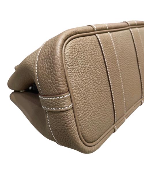 HERMES（エルメス）HERMES (エルメス) Neo Garden/ネオガーデンパーティ 23/シルバー金具/トゴ/エトゥープ エトゥープ×シルバー金具 サイズ:23の古着・服飾アイテム