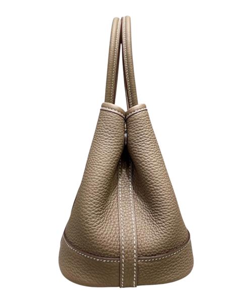 HERMES（エルメス）HERMES (エルメス) Neo Garden/ネオガーデンパーティ 23/シルバー金具/トゴ/エトゥープ エトゥープ×シルバー金具 サイズ:23の古着・服飾アイテム