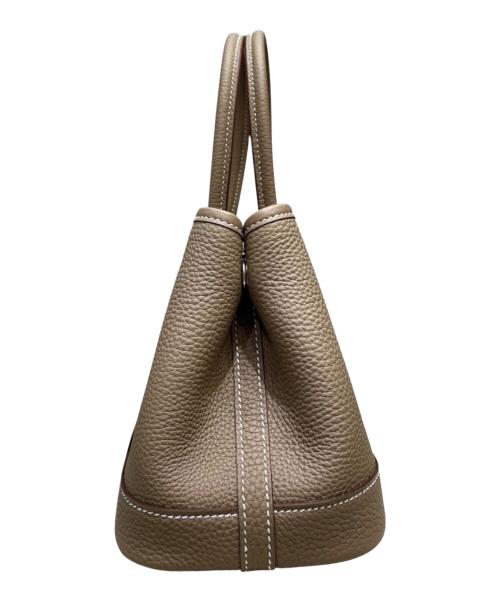 HERMES（エルメス）HERMES (エルメス) Neo Garden/ネオガーデンパーティ 23/シルバー金具/トゴ/エトゥープ エトゥープ×シルバー金具 サイズ:23の古着・服飾アイテム