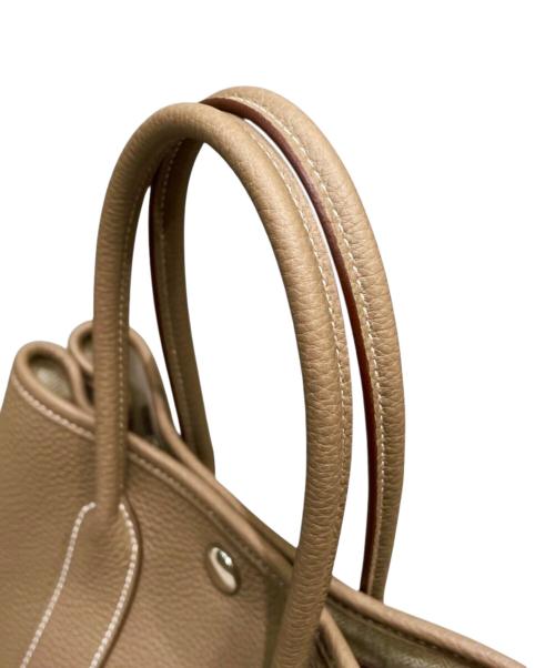 HERMES（エルメス）HERMES (エルメス) Neo Garden/ネオガーデンパーティ 23/シルバー金具/トゴ/エトゥープ エトゥープ×シルバー金具 サイズ:23の古着・服飾アイテム