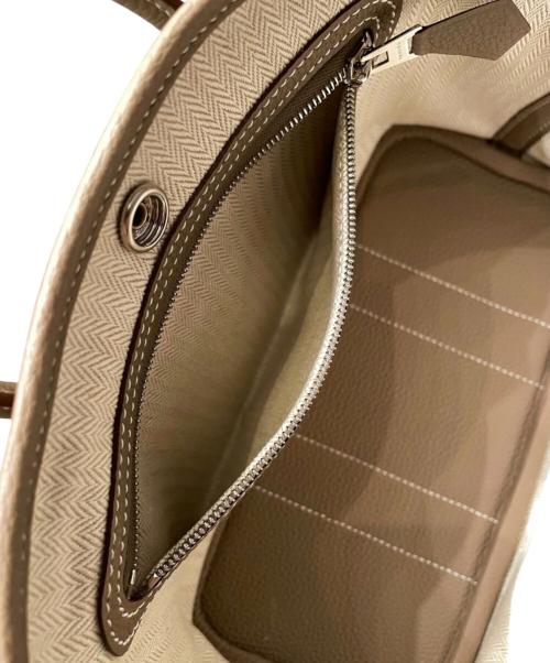 HERMES（エルメス）HERMES (エルメス) Neo Garden/ネオガーデンパーティ 23/シルバー金具/トゴ/エトゥープ エトゥープ×シルバー金具 サイズ:23の古着・服飾アイテム