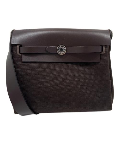 HERMES（エルメス）HERMES (エルメス) エールバッグ ジップ 20 ミニ/G刻印:2026年/シルバー金具/エベーヌ（ブラウン系） エベーヌ×S金具 サイズ:20の古着・服飾アイテム