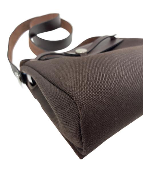 HERMES（エルメス）HERMES (エルメス) エールバッグ ジップ 20 ミニ/G刻印:2026年/シルバー金具/エベーヌ（ブラウン系） エベーヌ×S金具 サイズ:20の古着・服飾アイテム