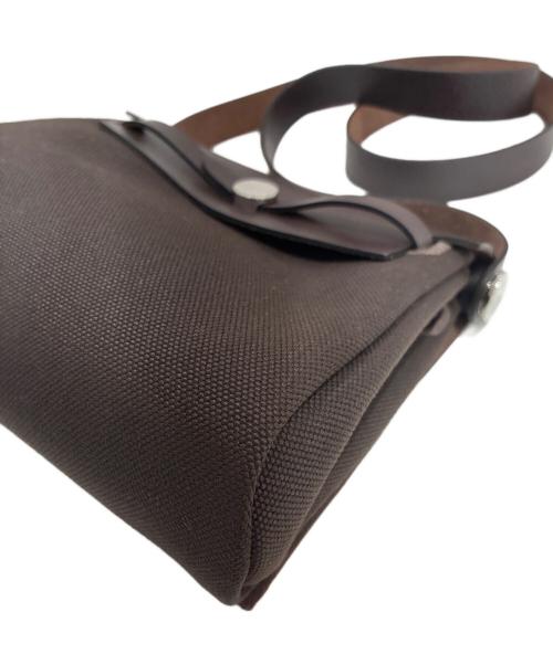HERMES（エルメス）HERMES (エルメス) エールバッグ ジップ 20 ミニ/G刻印:2026年/シルバー金具/エベーヌ（ブラウン系） エベーヌ×S金具 サイズ:20の古着・服飾アイテム
