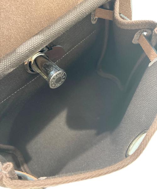 HERMES（エルメス）HERMES (エルメス) エールバッグ ジップ 20 ミニ/G刻印:2026年/シルバー金具/エベーヌ（ブラウン系） エベーヌ×S金具 サイズ:20の古着・服飾アイテム