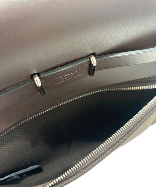 HERMES（エルメス）HERMES (エルメス) エールバッグ ジップ 20 ミニ/G刻印:2026年/シルバー金具/エベーヌ（ブラウン系） エベーヌ×S金具 サイズ:20の古着・服飾アイテム