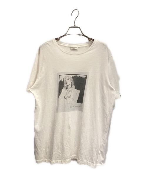 Saint Laurent Paris（サンローランパリ）Saint Laurent Paris (サンローランパリ) プリントTシャツ ホワイト サイズ:Sの古着・服飾アイテム
