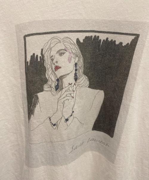Saint Laurent Paris（サンローランパリ）Saint Laurent Paris (サンローランパリ) プリントTシャツ ホワイト サイズ:Sの古着・服飾アイテム