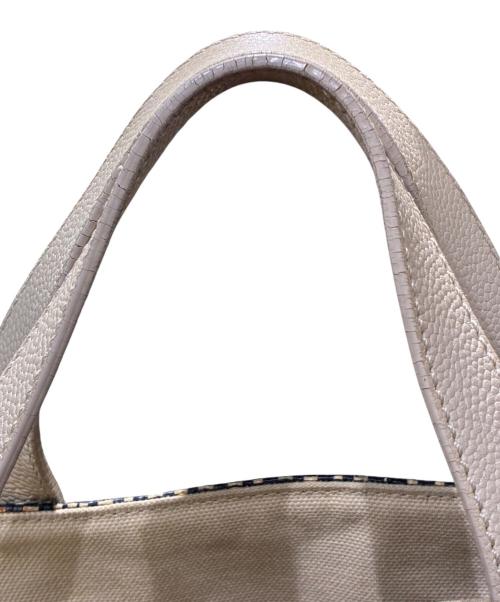 CHANEL（シャネル）CHANEL (シャネル) ストローショッピングトートバッグ ベージュ×ブラック サイズ:-の古着・服飾アイテム