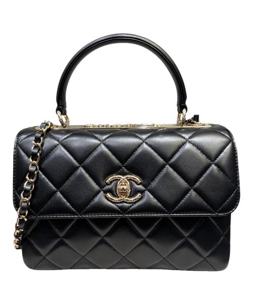 CHANEL（シャネル）CHANEL (シャネル) トップハンドルフラップバッグ/トレンディCC/ブラック×ゴールド金具 ブラック×ゴールド金具の古着・服飾アイテム