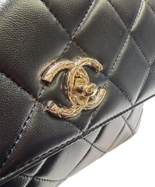 CHANEL（シャネル）CHANEL (シャネル) トップハンドルフラップバッグ/トレンディCC/ブラック×ゴールド金具 ブラック×ゴールド金具の古着・服飾アイテム