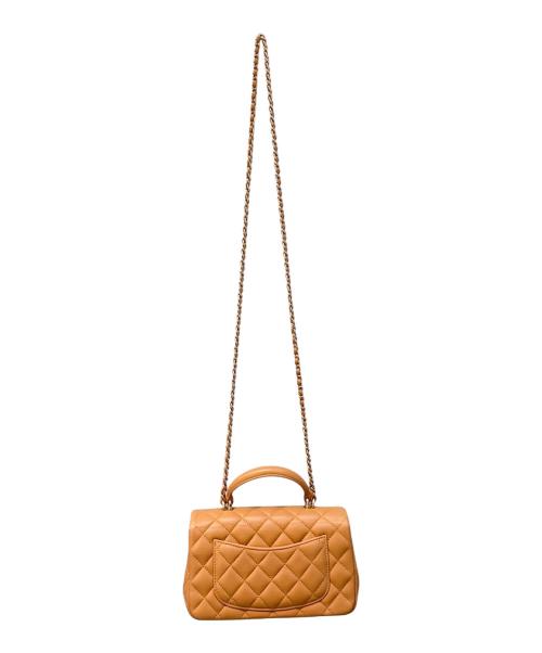 CHANEL（シャネル）CHANEL (シャネル) ミニ トップハンドルクラシックハンドバッグ/マトラッセ/ベージュ×ゴールド金具 ベージュ×ゴールド金具の古着・服飾アイテム