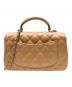 CHANEL (シャネル) ミニ トップハンドルクラシックハンドバッグ/マトラッセ/ベージュ×ゴールド金具 ベージュ×ゴールド金具：650000円