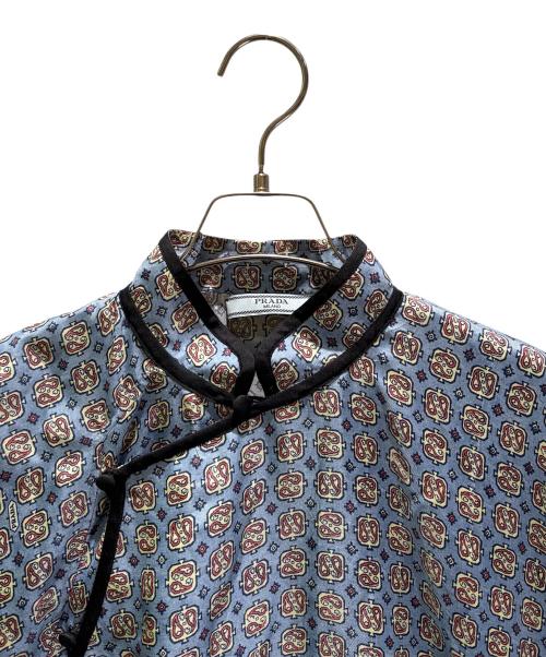 PRADA（プラダ）PRADA (プラダ) チャイナブラウス スカイブルー サイズ:XSの古着・服飾アイテム
