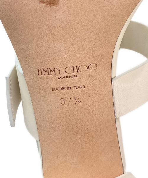 JIMMY CHOO（ジミーチュウ）JIMMY CHOO (ジミーチュウ) チャンキーヒール ストラップサンダル ホワイト サイズ:37 1/2の古着・服飾アイテム