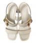 中古・古着 JIMMY CHOO (ジミーチュウ) チャンキーヒール ストラップサンダル ホワイト サイズ:37 1/2：20000円