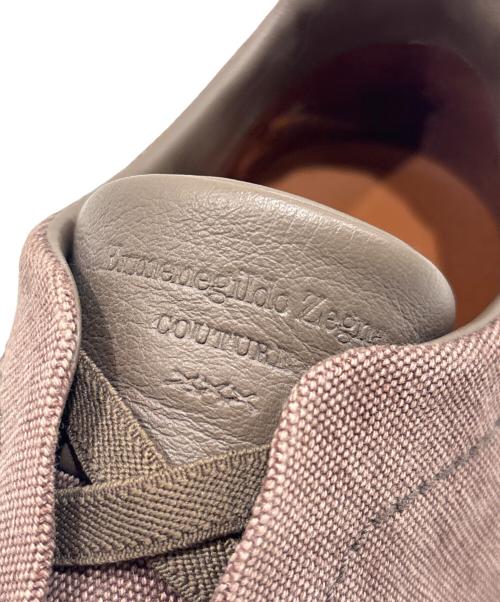 ERMENEGILDO ZEGNA（エルメネジルド・ゼニア）ERMENEGILDO ZEGNA (エルメネジルド・ゼニア) TRIPLE STITCH/キャンバススリッポン ブラウン サイズ:EU:10 1/2 | US:11 1/2の古着・服飾アイテム