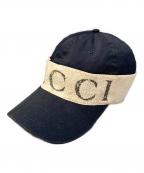 GUCCIグッチ）の古着「ロゴパイルテープキャップ」｜ブラック