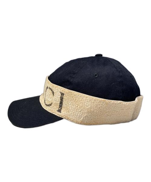 GUCCI（グッチ）GUCCI (グッチ) ロゴパイルテープキャップ ブラック サイズ:XLの古着・服飾アイテム