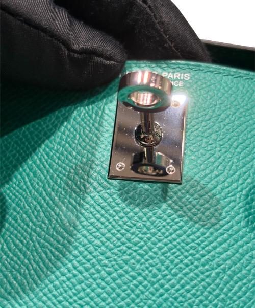 HERMES（エルメス）HERMES (エルメス) Mini Kelly 2 ミニケリー2 アマゾン/ヴォーエプソン/ヴェールジェイド/U刻印：2022年製造/シルバー金具 ヴェールジェイド×シルバー金具 サイズ:ミニ/19の古着・服飾アイテム