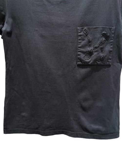 HERMES（エルメス）HERMES (エルメス) シェーヌダンクル刺繍ポケットTシャツ ブラック サイズ:34の古着・服飾アイテム