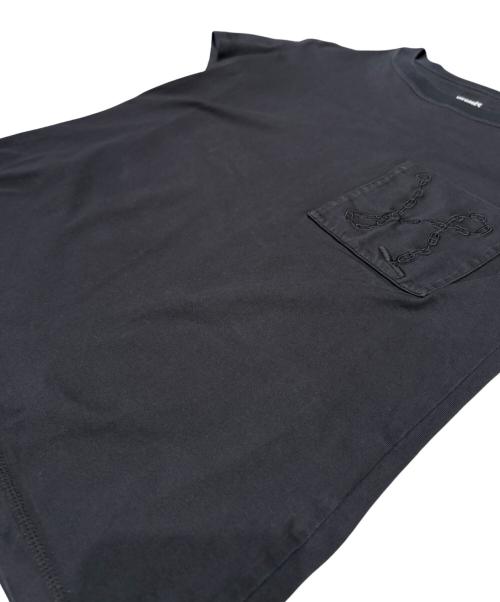 HERMES（エルメス）HERMES (エルメス) シェーヌダンクル刺繍ポケットTシャツ ブラック サイズ:34の古着・服飾アイテム