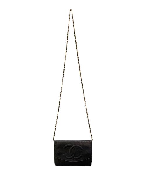 CHANEL（シャネル）CHANEL (シャネル) チェーンウォレットショルダーバッグ/キャビアスキン ブラックの古着・服飾アイテム