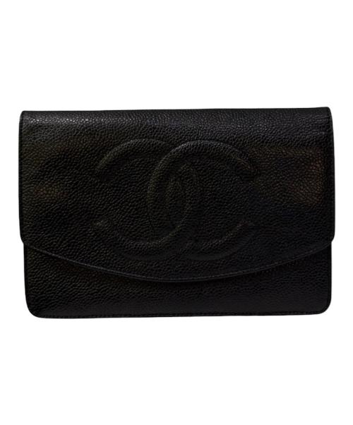 CHANEL（シャネル）CHANEL (シャネル) チェーンウォレットショルダーバッグ/キャビアスキン ブラックの古着・服飾アイテム