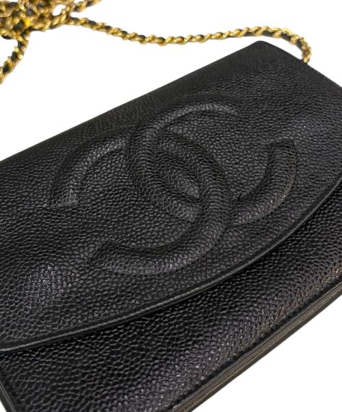 CHANEL（シャネル）CHANEL (シャネル) チェーンウォレットショルダーバッグ/キャビアスキン ブラックの古着・服飾アイテム