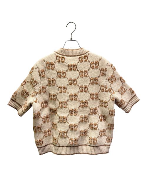 GUCCI（グッチ）GUCCI (グッチ) GGロゴショートスリーブニット ベージュ サイズ:Ｍの古着・服飾アイテム