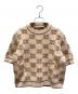 GUCCI（グッチ）の古着「GGロゴショートスリーブニット」｜ベージュ