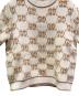 中古・古着 GUCCI (グッチ) GGロゴショートスリーブニット ベージュ サイズ:Ｍ：110000円