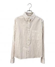 Saint Laurent Paris（サンローランパリ）の古着「ストライプシャツ」｜ホワイト×ブラウン