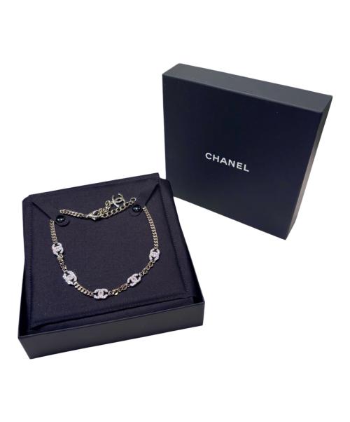 CHANEL（シャネル）CHANEL (シャネル) メタル&ストラスチョーカー/5連ココマークネックレス ゴールド×シルバーの古着・服飾アイテム
