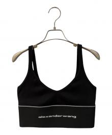 ALEXANDER WANG（アレキサンダー・ワン）の古着「リブジャージーロゴエラスティックブラ」｜ブラック
