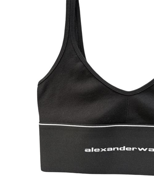 ALEXANDER WANG（アレキサンダー・ワン）ALEXANDER WANG (アレキサンダー・ワン) リブジャージーロゴエラスティックブラ ブラック サイズ:Ｓの古着・服飾アイテム
