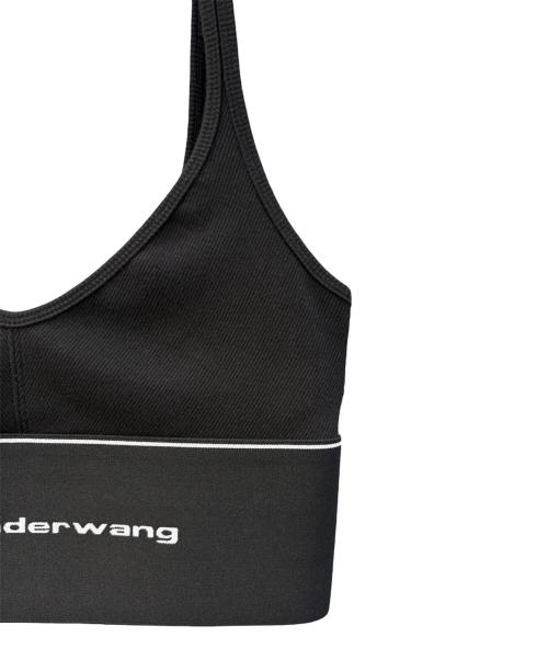 ALEXANDER WANG（アレキサンダー・ワン）ALEXANDER WANG (アレキサンダー・ワン) リブジャージーロゴエラスティックブラ ブラック サイズ:Ｓの古着・服飾アイテム